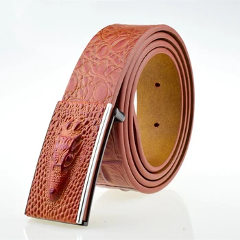

JXQBSYDK Luxury Mens Belts Crocodile Pattern Designer Men Pin Buckle High Quality Genuine Leather Belts for Male Belts