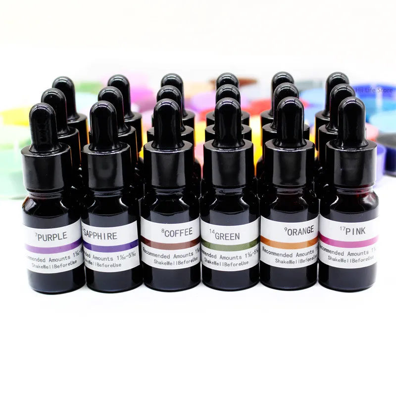 Corante Líquido Vela, Cera De Soja, Pigmento De Resina De Cera De Abelha, Corante De Alta Concentração, Coloração De Sabão DIY, 10ml