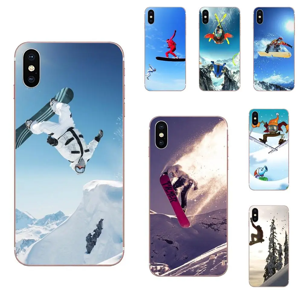Прозрачный чехол из ТПУ для экстремальных занятий сноубордом Apple iPhone 4 4s 5 5C 5S SE 6 6S 7