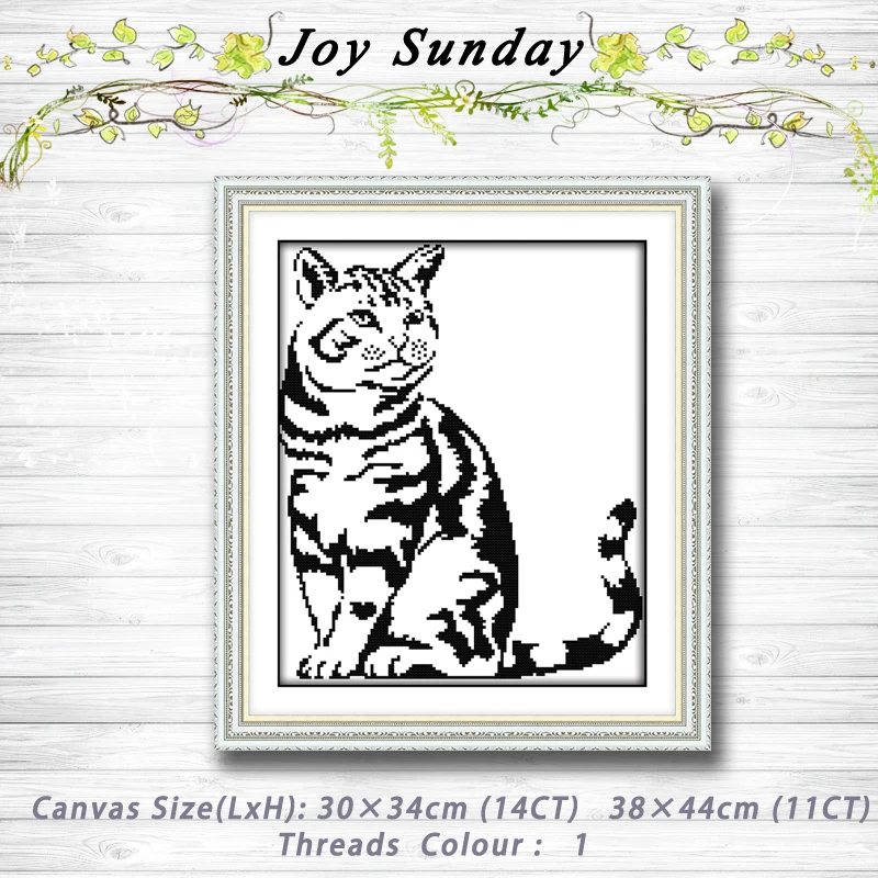 

cat gazing into the distance Patterns Counted Cross Stitch 11CT 14CT Cross Stitch Sets Handmade Embroidery Needlework Home decor