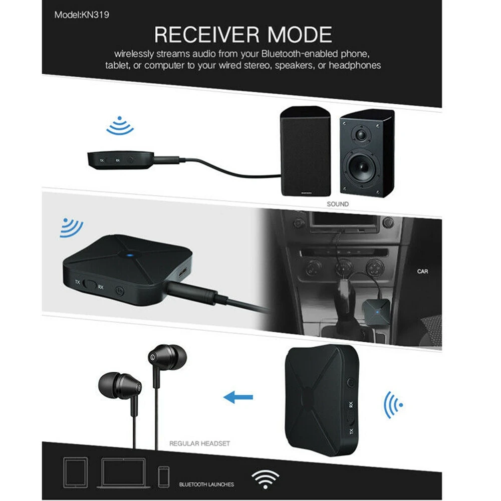 2 in 1 Wireless Bluetooth 4 2 Audio Transmitter Receiver TV Car Music Receiver Universal Music Adapter For Headphone Speaker