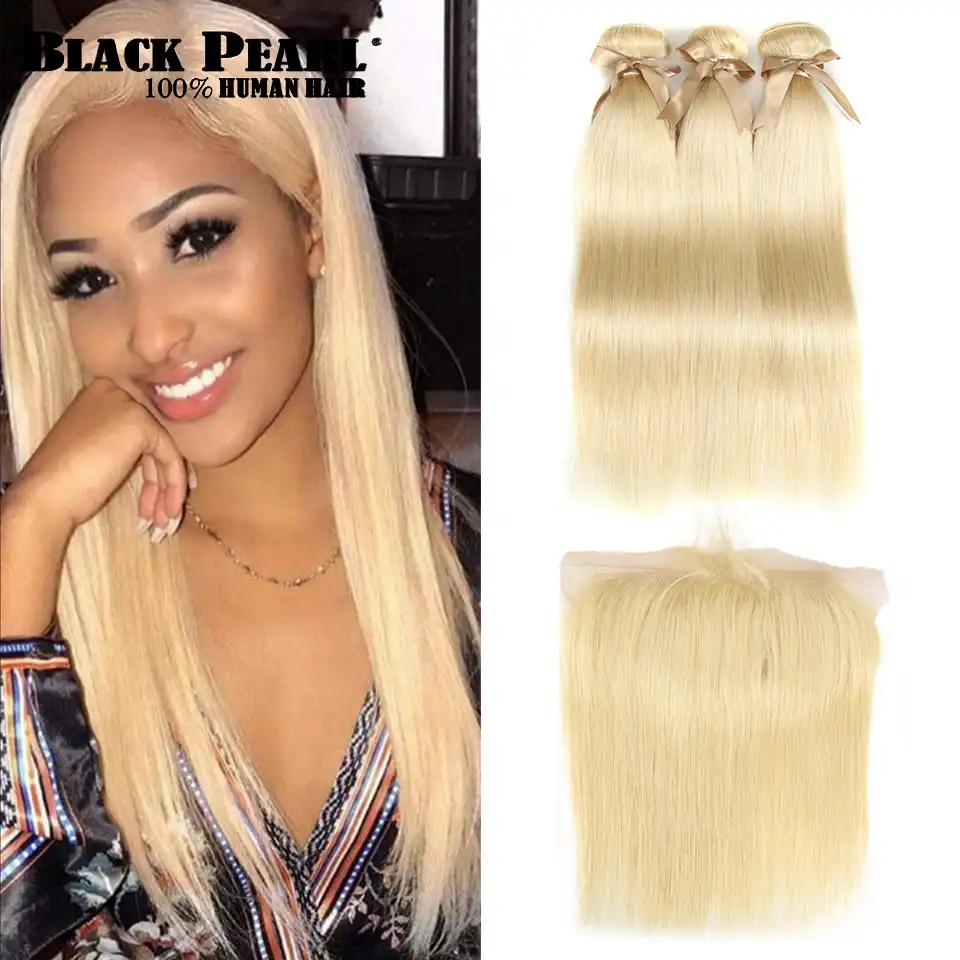 Black Pearl 613 Honey Blonde Bundles Brazilian Straight Hair Weave