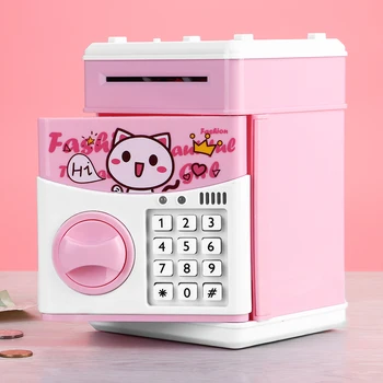 

Music ATM Money Box USB Rechargeable Electronic Piggy Bank Password Cash Coin Saving Box Pretend Toys Christmas Gifts for Kids