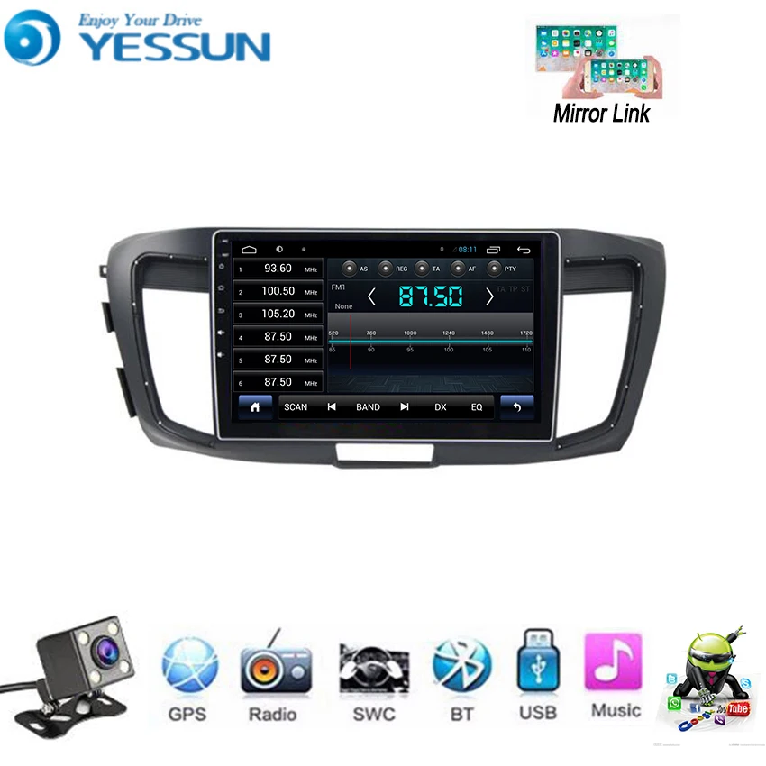 Автомобильный мультимедийный плеер YESSUN для Honda Accord 9 2013 ~ 2018 Android автомагнитола GPS