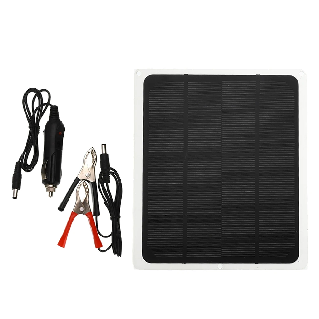 

12V 20W Solar Panel Power Trickle Boat Car Battery Charger w/ Alligator Clip