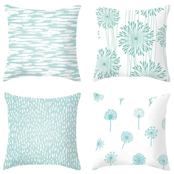 

Blue Abstract Geometric Decorative Cushion Cover Modern Nordic Pillows Cover Sofa Bed Couch Throw Pillows Case