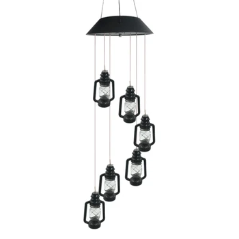 

Outdoor LED Color Solar Kerosene Bottle Wind Chime Light Convenient Wind Chime Light Christmas Gift Garden Garden