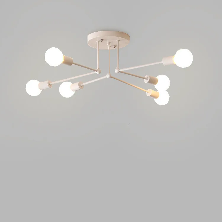 

Multiple Rod Wrought Iron Ceiling Light Retro Industrial Loft Nordic Dome Lamp for Home Decor Dinning Cafe Bar