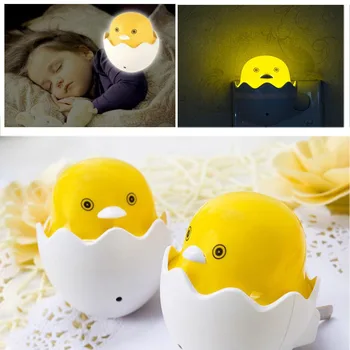 

Yellow Duck LED Night Light Auto Control Lamp Kid Room Beside Lights US Plug