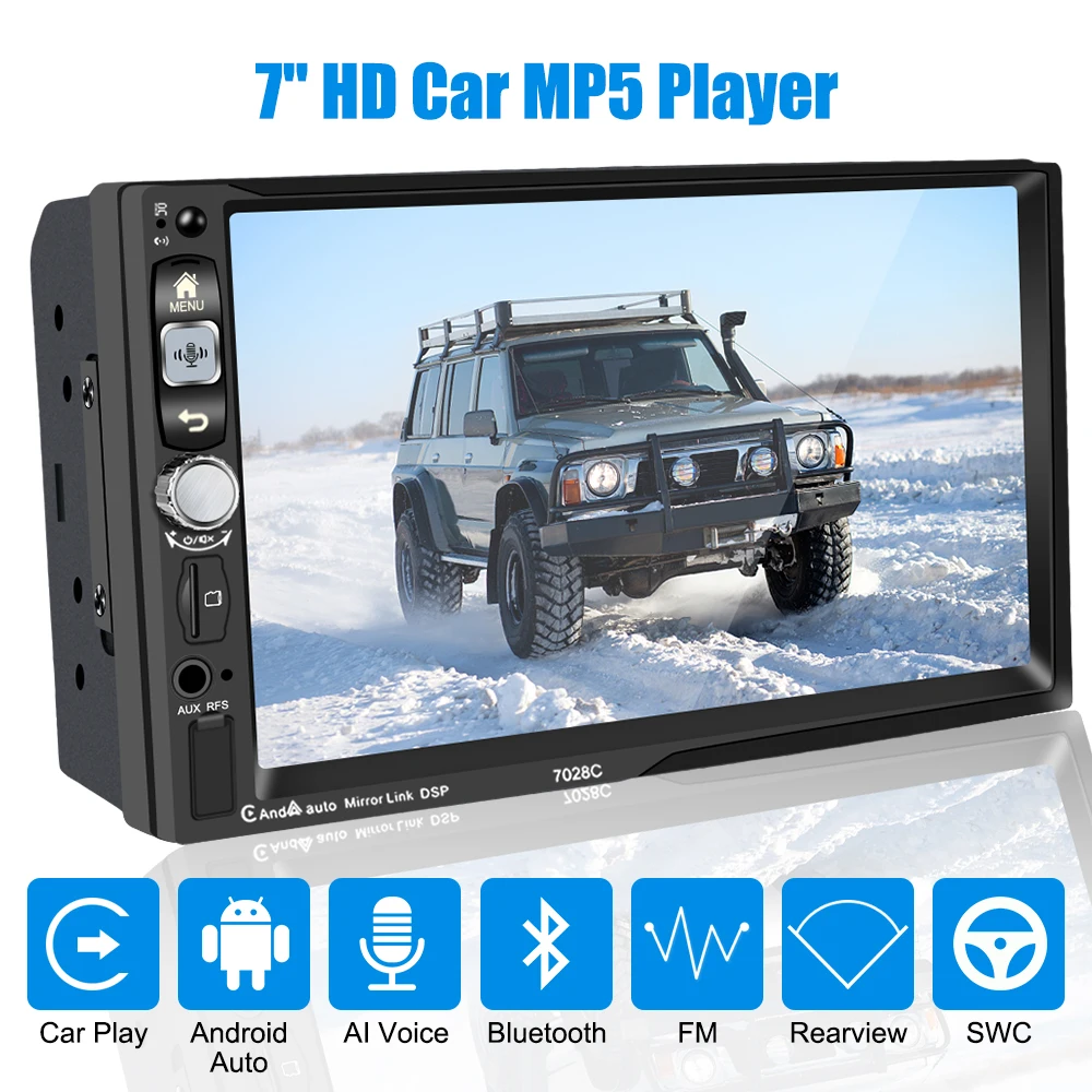 7-дюймовый HD сенсорный экран MP3 MP5 мультимедийный видеоплеер аудио стерео Bluetooth AI