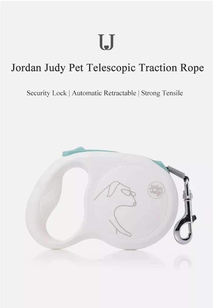 Выдвижная Тяговая веревка для питомцев Xiaomi Jordan Judy, 5 м, гибкий безопасный фиксатор, автоматическая раскручивающаяся веревка, 5 метров, для собак, 85 кг, Макс