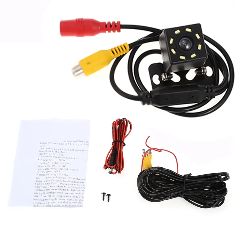 Универсальная Подключаемая камера заднего вида с 8 светодиодными лампами и