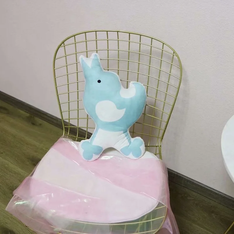 Blue-Bird Kawaii Медведь подушка мультфильм животное птица/крокодил/обезьяна двусторонняя печать Кукла Малыш игрушка - Цвет: Blue-Bird