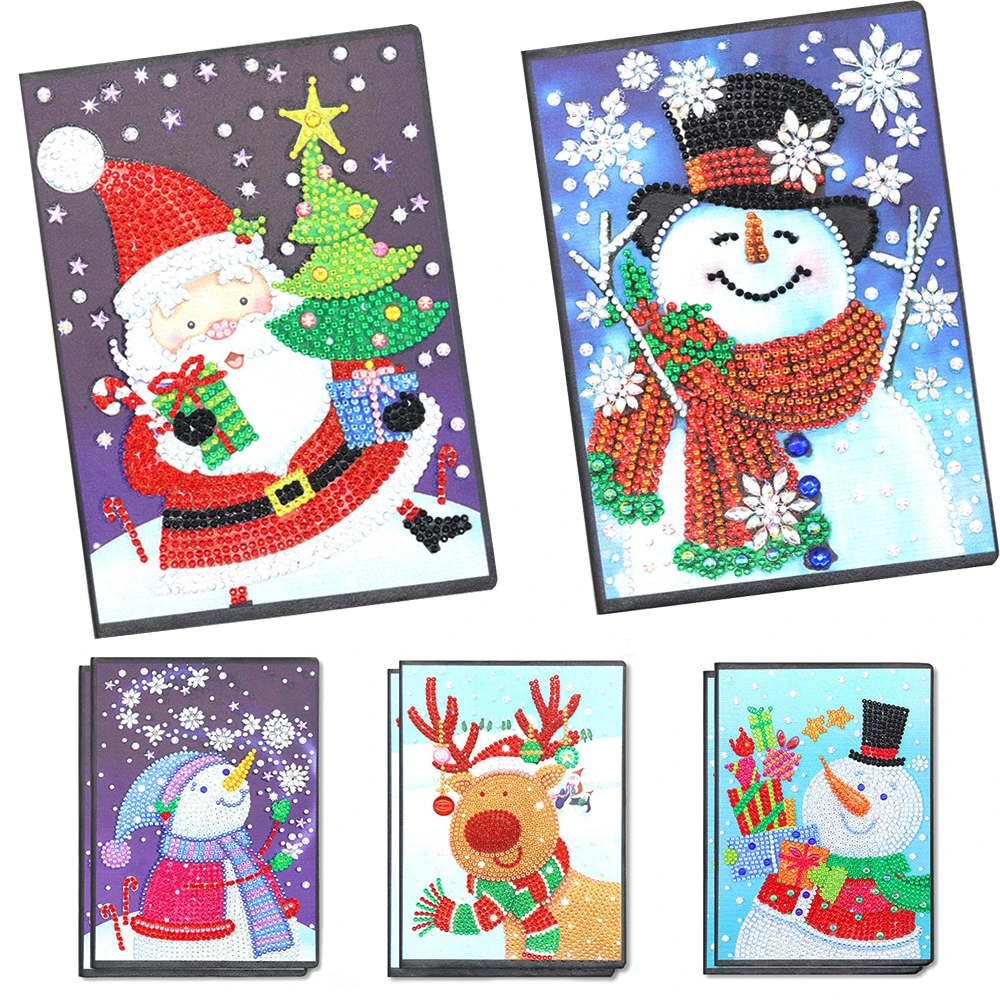 HUACAN Christmas Diamond Painting 5D Notebooks Special Shaped Art Embroidery Cross Stitch Gift | Дом и сад