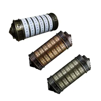 

Da Vinci Code Lock Toys Metal Cryptex Locks Retro Wedding Gifts Valentine's Day Gift Letter Password Escape Props Party Games