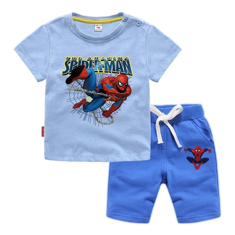 Kids Clothes Spiderman Boys Clothes Set Summer T shirt With Pants Casual Sport Suits 2pcs Tracksuit Outfits