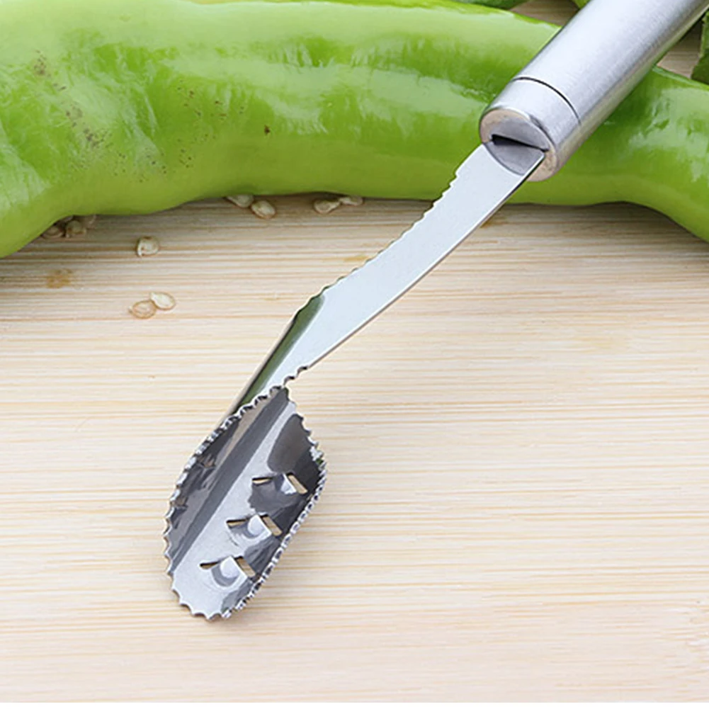 Corers Pepper Utensil Seed Remover Practical Stainless Steel Jagged Edges Green Chilli