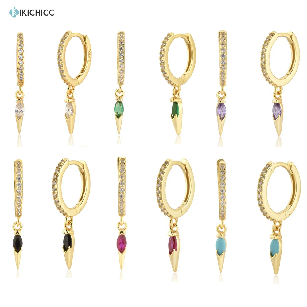 

Серьги-капельки KIKICHICC из серебра 2020 пробы с шипами, модные радужные клипсы, Женские Ювелирные украшения вечерние НКИ, свадьбы