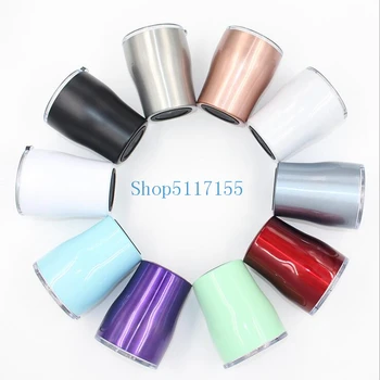 

20pcs/lot 10oz Wine tumbler glittering milk cup water mug 18/8 stainless steel 2-wall insulated vacuum thermos glass