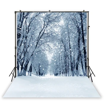 

HUAYI Photography Backdrop Photo Studio Background Portraits Photo Booth Winter Forest 3 kinds Materials XT-7098-1