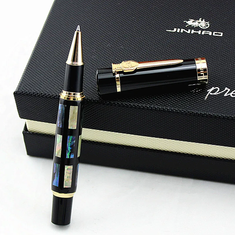 Роскошная перьевая ручка/Шариковая ручка Jinhao 650, черная, 18kgp, средняя - Цвет: roller ball pen