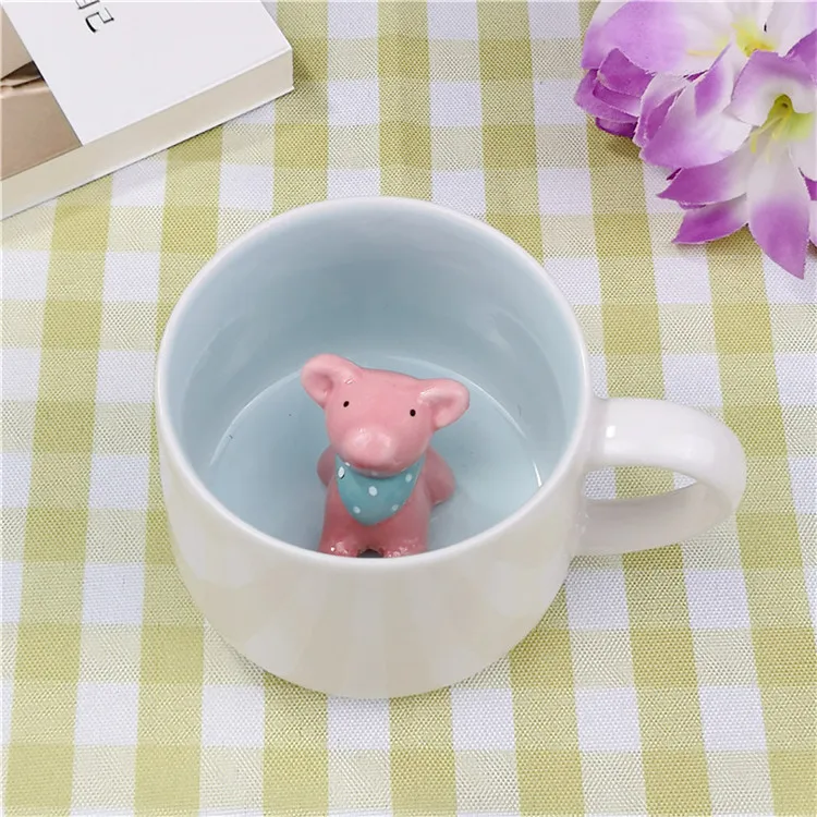 Рождественская 3D кружка, кружка для кофе, молока, завтрака, мультяшная панда, медведь, керамическая чашка, 3D животное, рождественский подарок, чашка для друзей, семьи