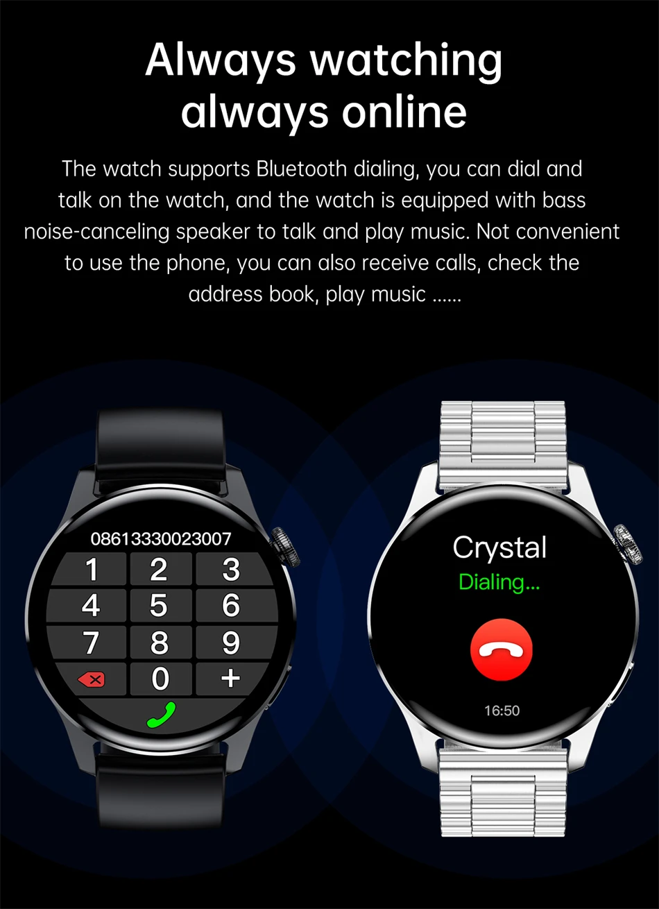 2022 New Full Circle Touch Screen Steel Band Luxury Bluetooth Call Men Smart Watch Waterproof Sport Activity Fitness Watch +Box