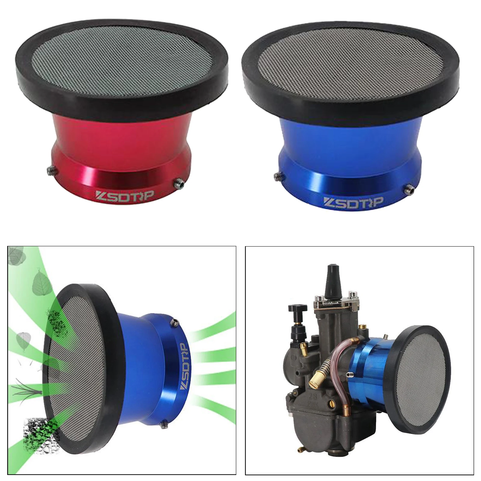 Universal Motorcycle Air Filter Interface Wind Horn Cup 50mm with Net for 21/24/26/28/30mm PWK Carb