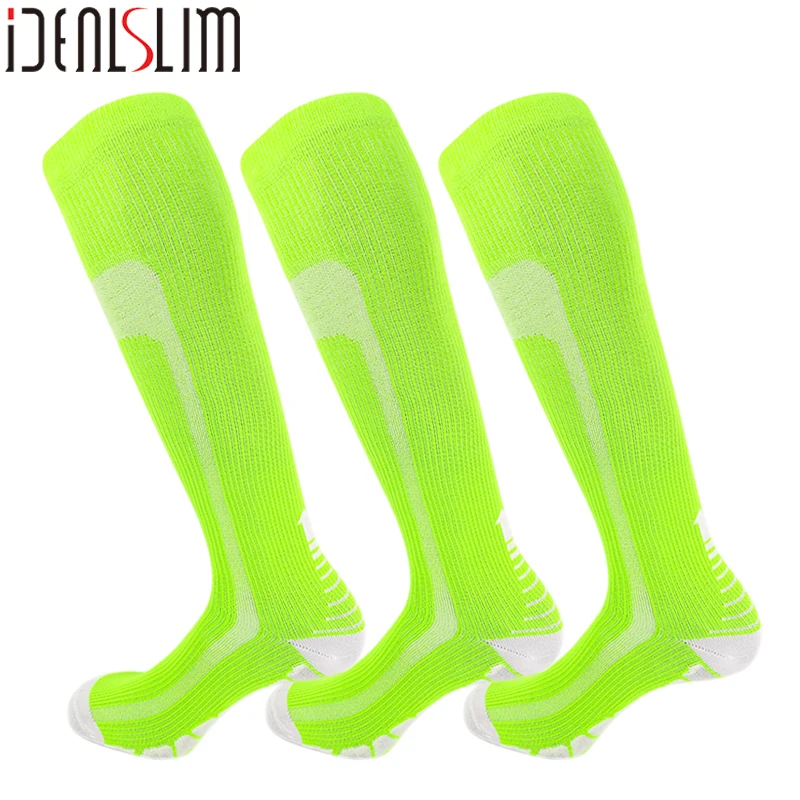 IDEALSLIM/3 пары компрессионных носков для бега, голени и голени, поддерживающие носки для велоспорта для женщин и мужчин, походные носки для йоги