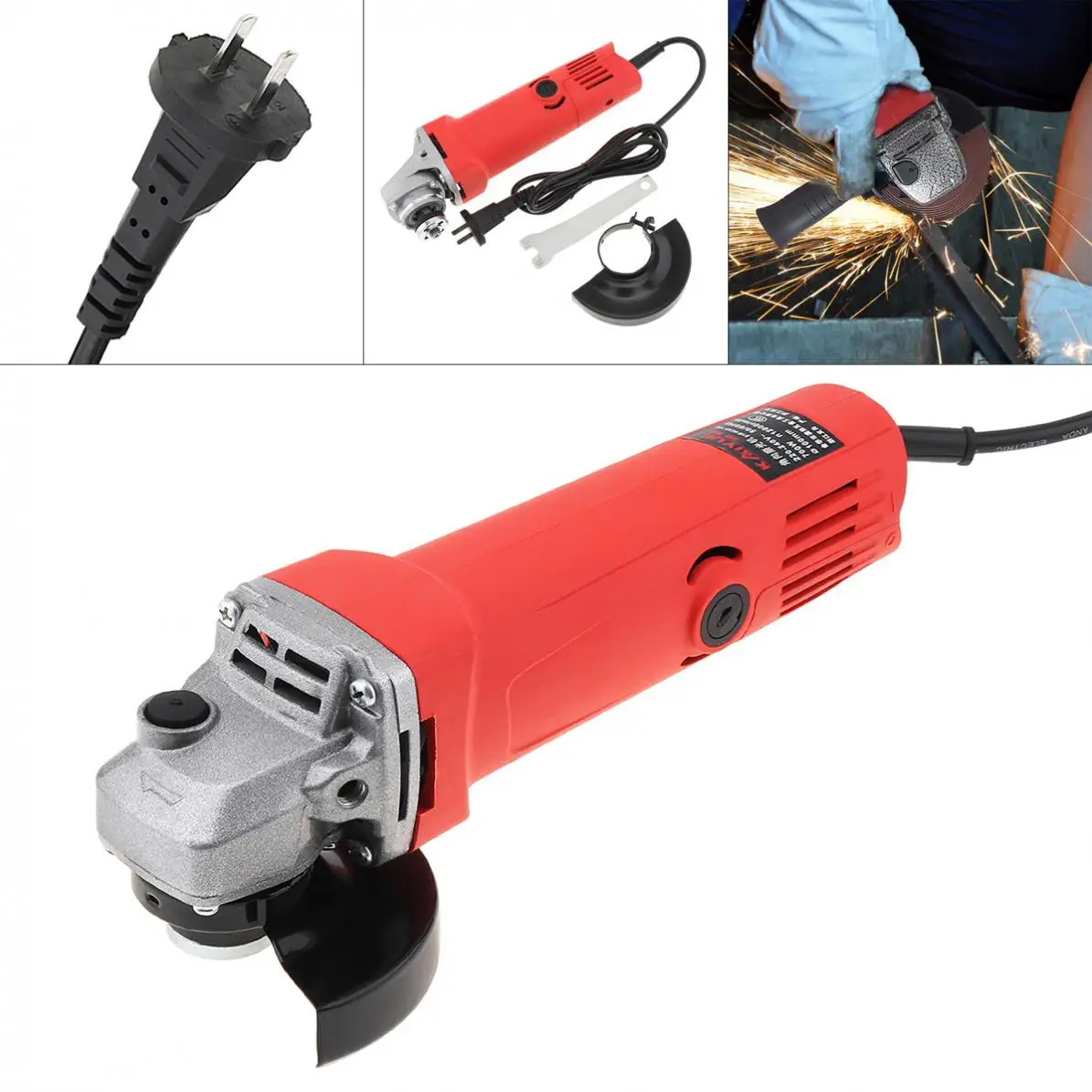 Angle Grinder 220V 700W/750W Electric Angle Grinder with Protective Cover Support Polishing Disc for Rust Removal double cusp angle grinder socket wrench for removal angle grinder pressure plate suitable for use with type 100 angle