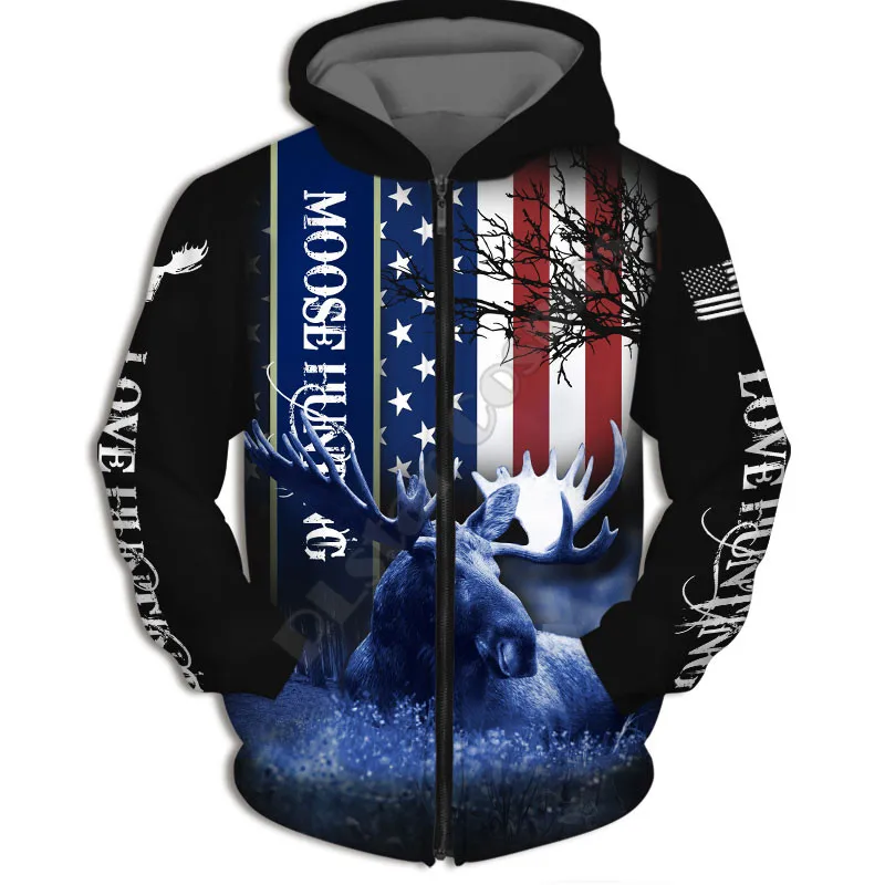 

Толстовка PLstar Cosmos с 3D принтом, толстовка с капюшоном на молнии для мужчин и женщин, свитшот с изображением любящих охотничьих лосят в стиле Харадзюку, куртка 03