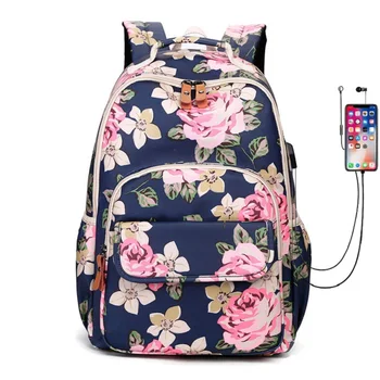 

New Waterproof Nylon Women USB Backpack Female High Quality Schoolbag For Teenage Girl Travel Backpack Large Capacity Mochila