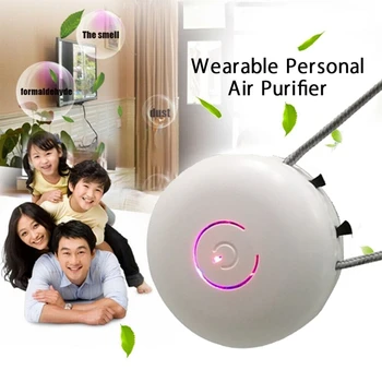 

Air Purifier Hanging Neck Air Purifier Portable Negative Ion Purifier Dual Carbon Brush with Power Indicator
