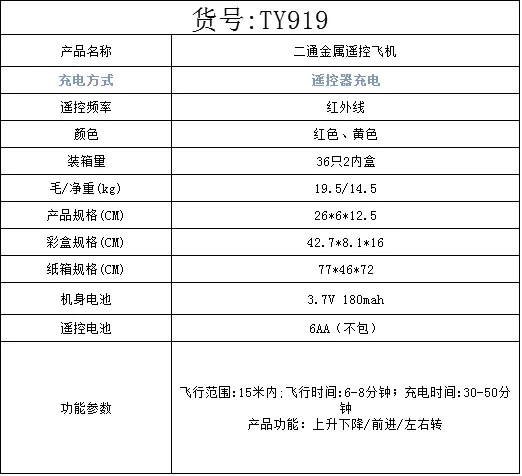 Drop-resistant Metal Remote Control Aircraft Children SMV Remote Helicopter Aviation Model Toy Ty919