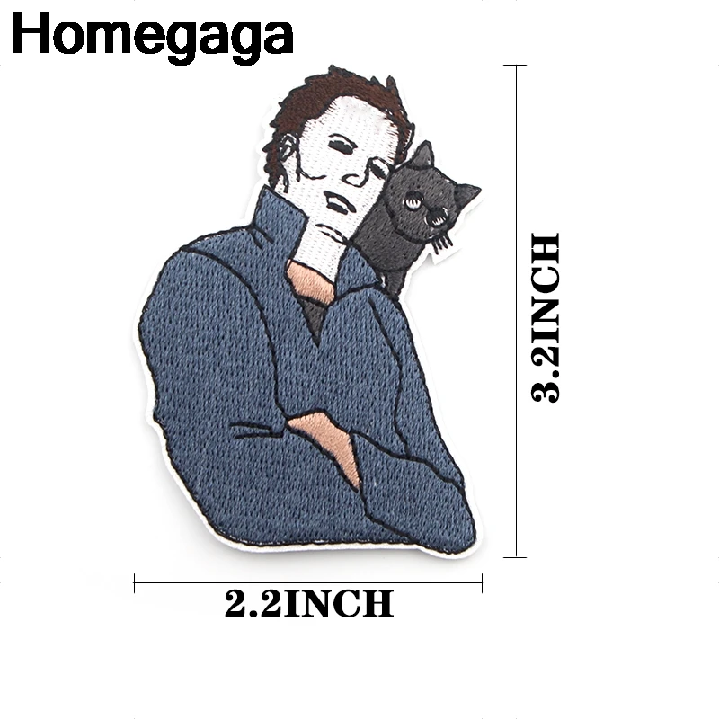 Homegaga Майкл Майерс вышитые железные нашивки значки лоскутное шитье куртка с аппликацией обувь рюкзак значки-наклейки D2231