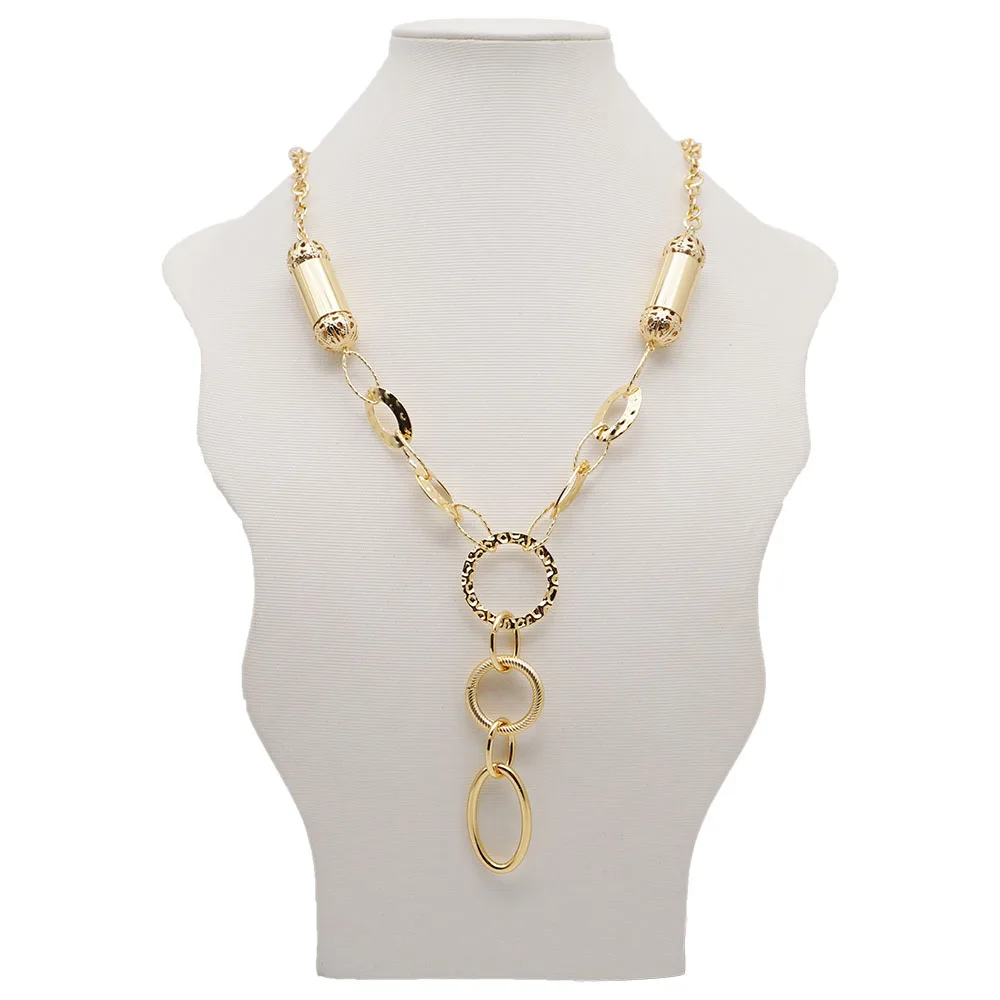 Ожерелье для женщин Очаровательное ожерелье чокер винтажное круглое длинное ожерелье - Окраска металла: n06