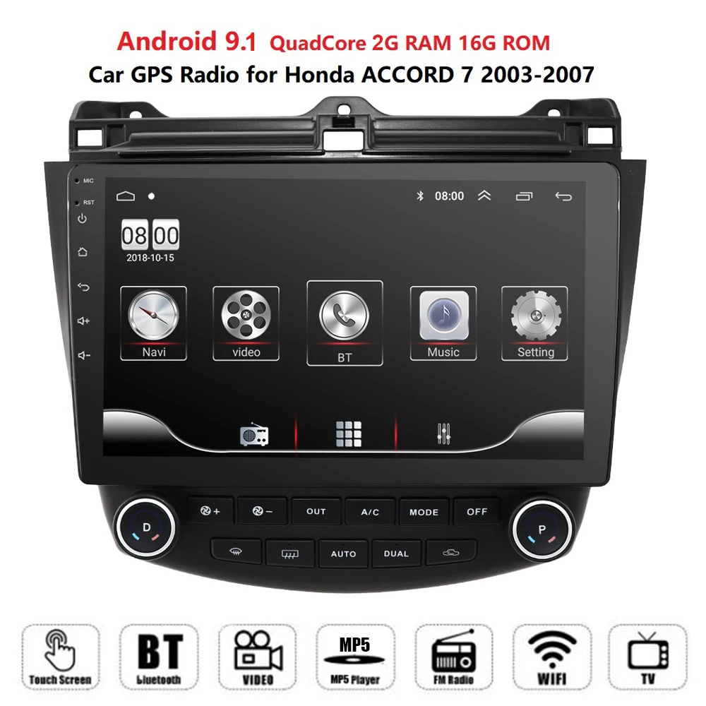 10 1 &quot2 Din Android 9 автомобильный Радио мультимедийный аудио плеер для Honda Accord 7 2003-2007