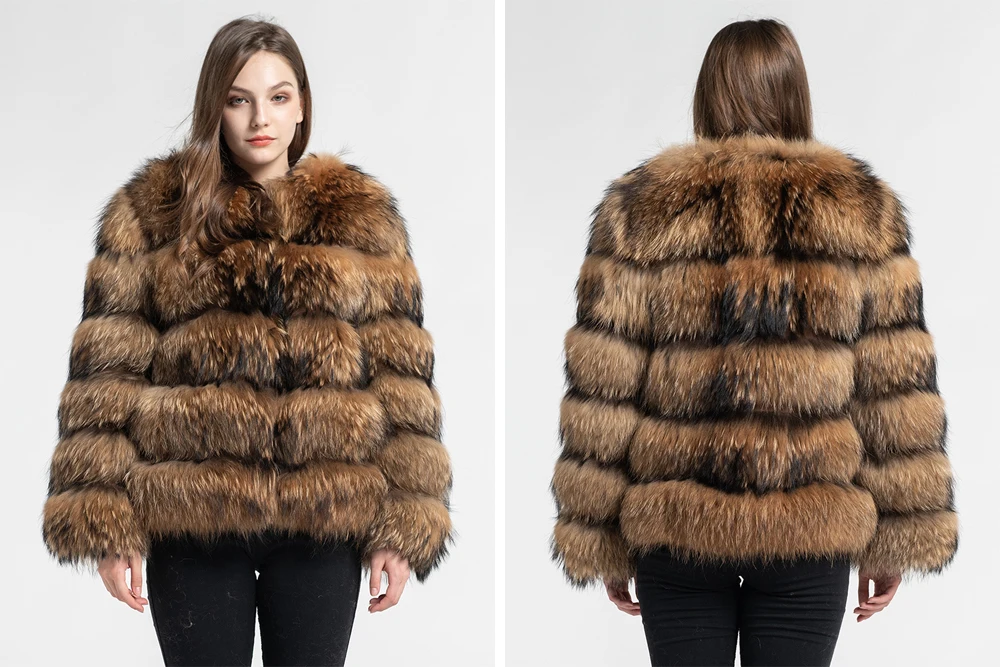 5 рядов пальто из натурального меха енота модный стиль толстый теплый натуральный мех пальто натуральный мех Женская верхняя одежда Высокое качество S7375