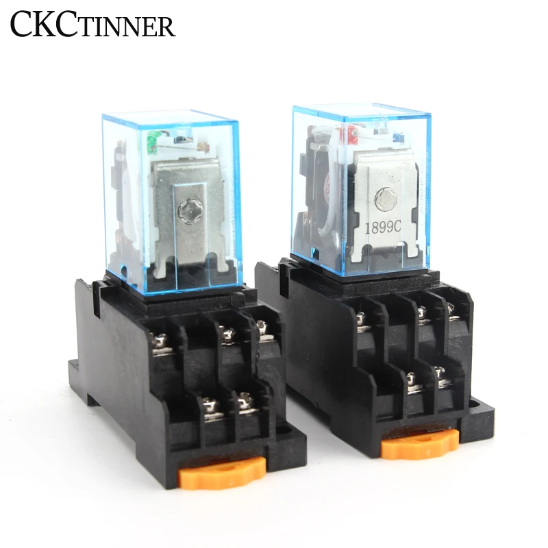 3-Pack AC 110/120V Coil 14-Pin 4PDT DIN Rail Electromagnetic Power Relay - Uxcell