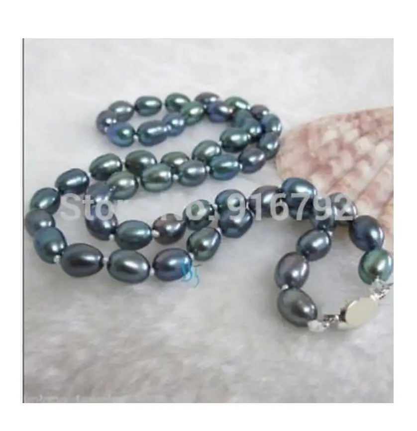 18&quot 10-13MM NATURAL TAHITIAN GENUINE PEACOCK BLUE PEARL NECKLACE | Украшения и аксессуары