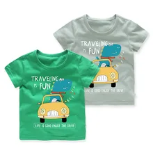 Детская одежда в Корейском стиле; детская летняя футболка с динозавром; короткий рукав; детская одежда; поколение полных детей; Alibaba