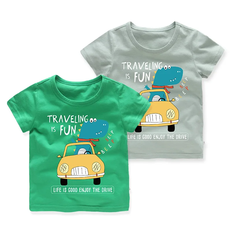 

2018 Korean-style Childrenswear Dinosaur Children Summer Short Sleeve T-shirt Childrenswear a Generation of Fat Alibaba Children