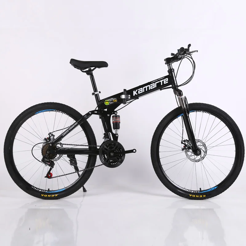 26 inch black Горный велосипед 24 26 дюймов 24/27/30 скоростей складной горный велосипед детский велосипед для взрослых двойной дисковый тормоз велосипед спица колесо велосипеда - Цвет: 26 inch black