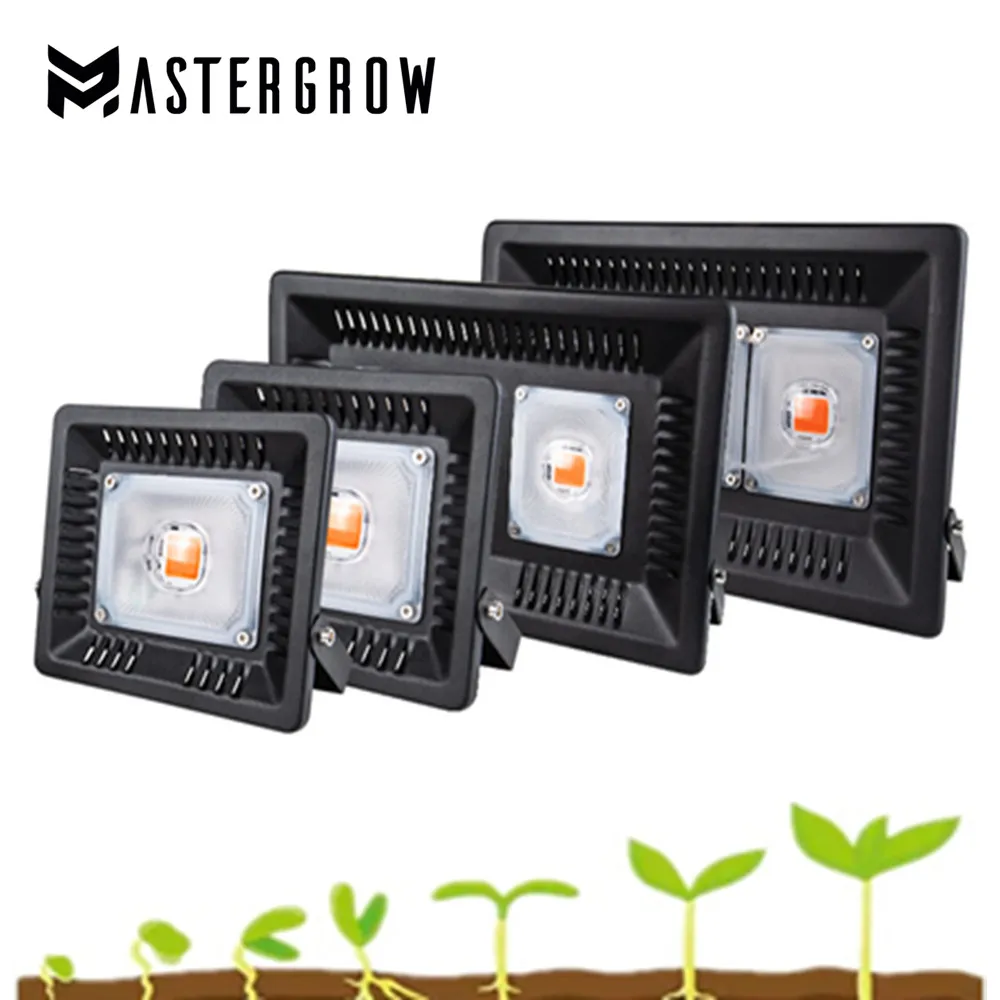 Полный спектр светодиодный Grow светильник Водонепроницаемый IP67 50W 100W 200W 300W COB рост потолочные светильник для завода Крытый гидропонное парниковых