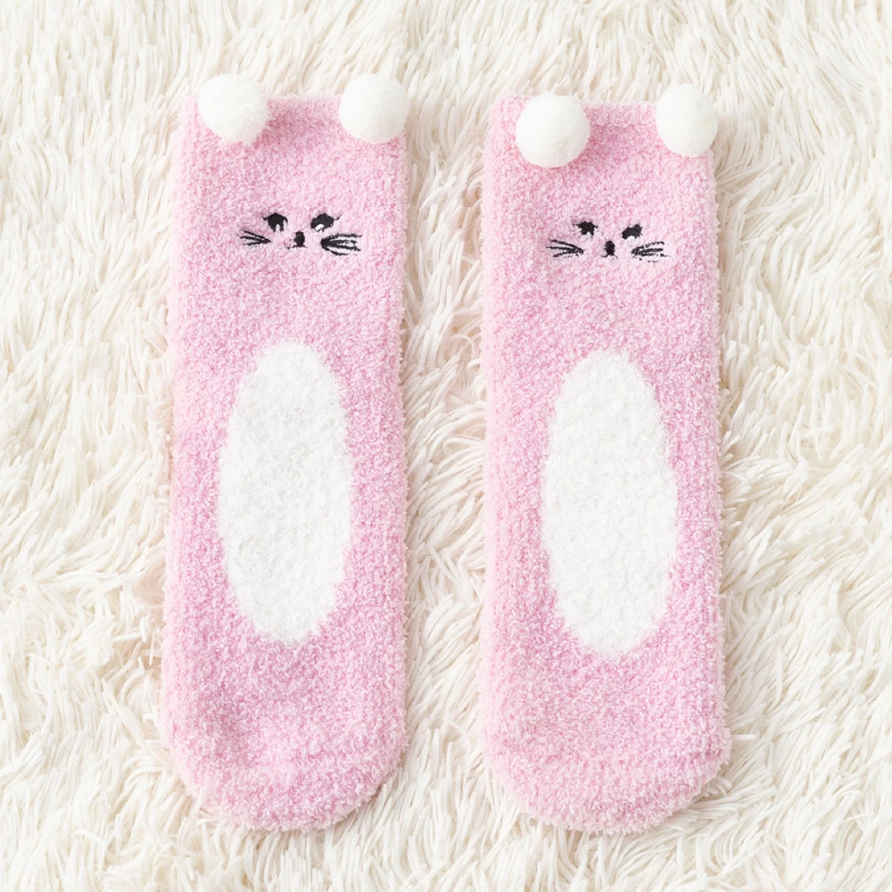 Women Winter Fluffy Fuzzy Slipper Socks 3D Cartoon Animal Coral Velvet  Hosiery - Price history & Review, AliExpress Seller - Clothes Boutique  Store