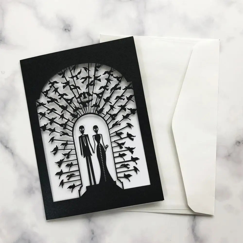 45pcs/lot Romantic Wedding Invitation Card Halloween Day Theme Exquisite Envelope Birthday Party | Дом и сад