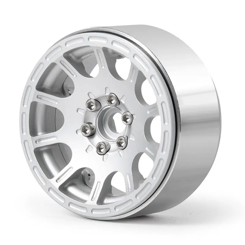Sliver 1pcs Алюминиевый сплав Beadlock 2," обод колеса концентратор для 1/10 RC Гусеничный осевой SCX10 Wraith 90018#25 - Цвет: Sliver 1pcs