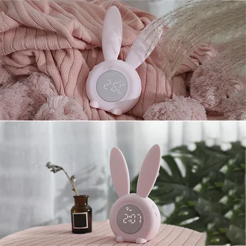 

Alarm Clock Multi-Function Digital Temperature Display Voice Cute Rabbit Design