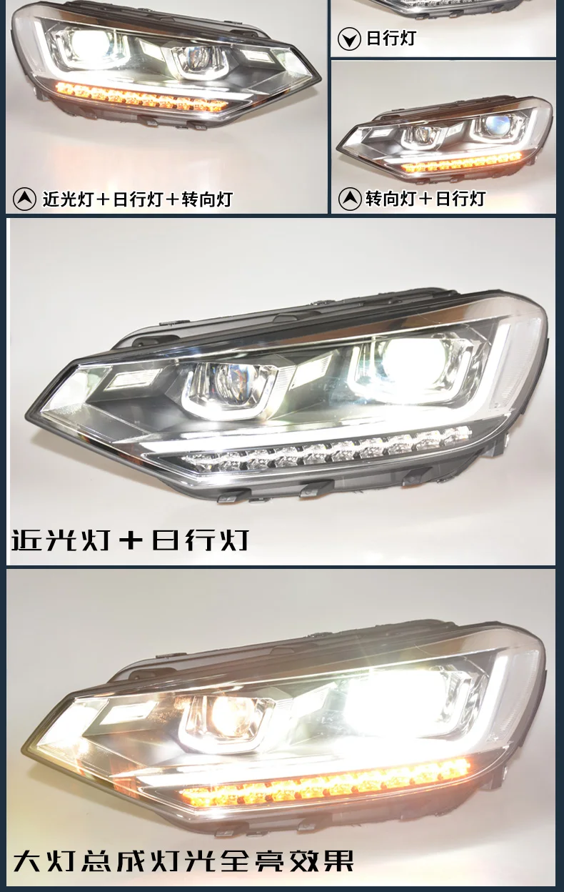 Автомобильный Стильный чехол на головную лампу для VW Touran фары Touran светодиодный фонарь DRL Объектив Двойной Луч Биксенон HID
