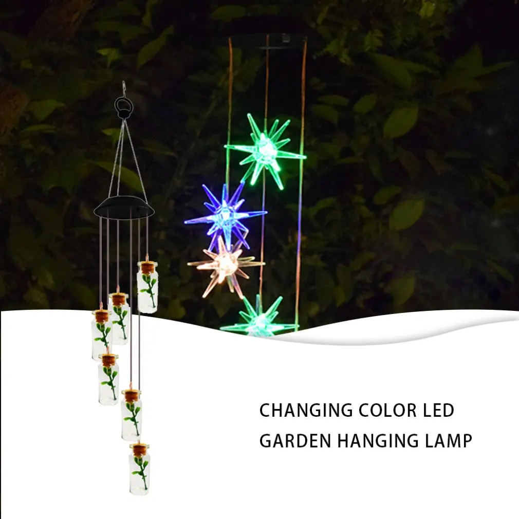 Solar Wind Chime Light Turn Light Hummingbird Solar Gift Light Color Led Garden Hanging Light